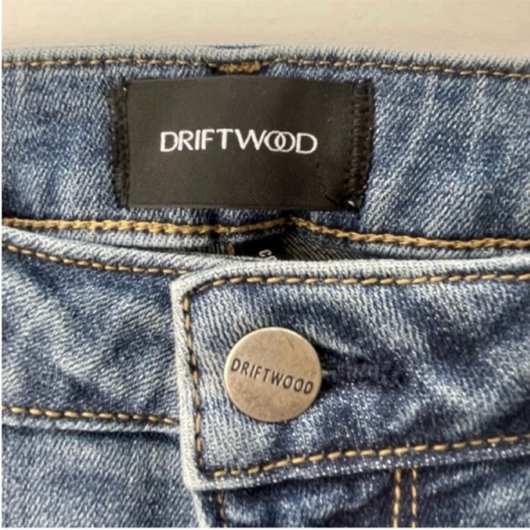 DRIFTWOOD Colette Cropped Raw Hem Southwest Embroidered Boho Jeans NWT - Picture 5 of 7